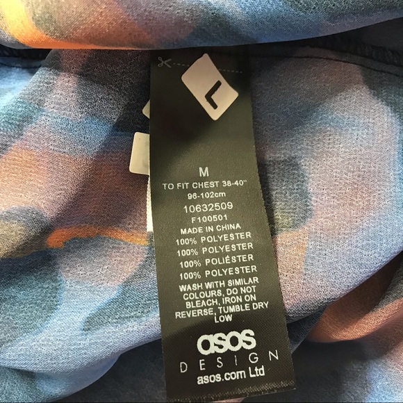 ASOS Design Size M Chiffon Button Up See Through Shirt Women Purple Longsleeve - Picture 5 of 7